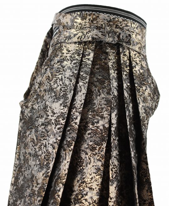 男性用袴単品レンタル(成人式・結婚式・卒業式)グレー黒ゴールドの迷彩柄[身長175cm]No.320